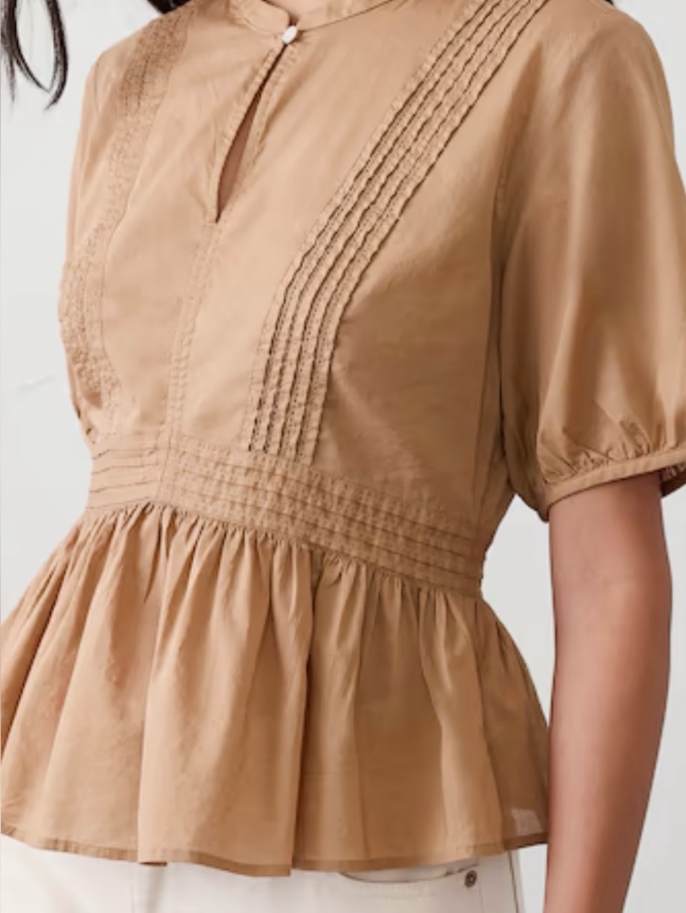 PICOT PEPLUM-HEM TOP